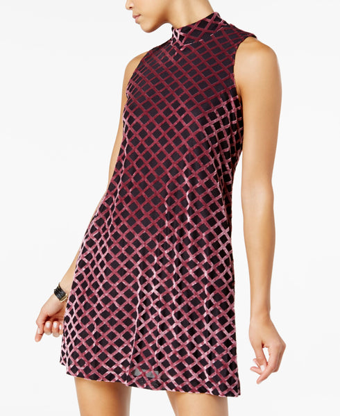 Teeze Me Juniors Mock Neck Velvet Dress
